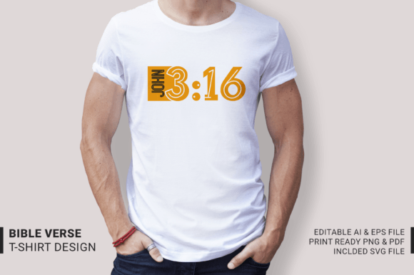 John 3:16 Bible Verse T-Shirt Graphics & Designs