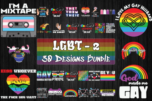 LGBT 2 Bundle SVG: Graphics for T-Shirt Designs