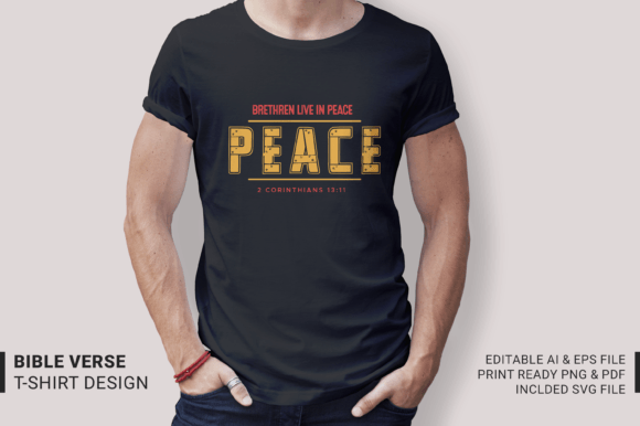 Live in Peace Bible Verse Graphics for T-Shirt Designs