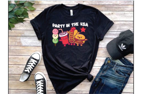 Party in the Usa. Typography T Shirt Graphics