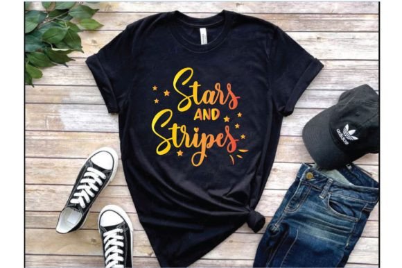 Reviewing Stars and Stripes. Typography T Shirt for Embroidery