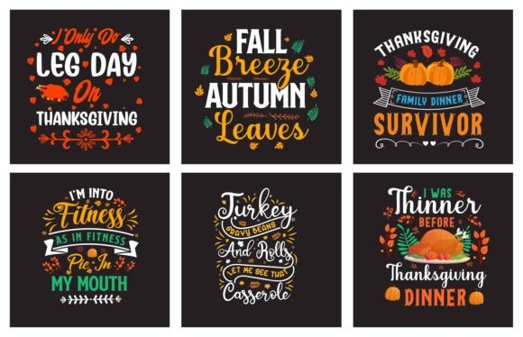 Typography Thanksgiving Graphics for T-Shirt Designs