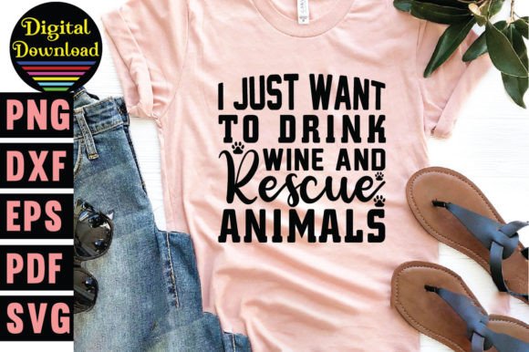Wine & Rescue Graphics for T-Shirt Designs